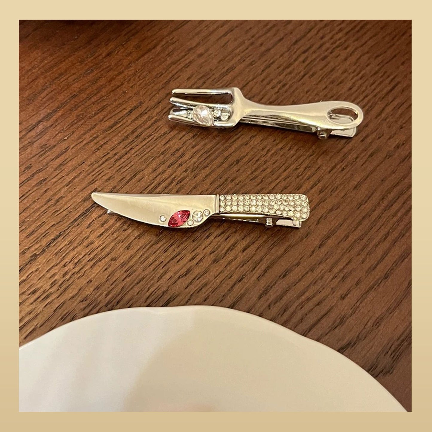 Mini Cutlery Hair Clip Set