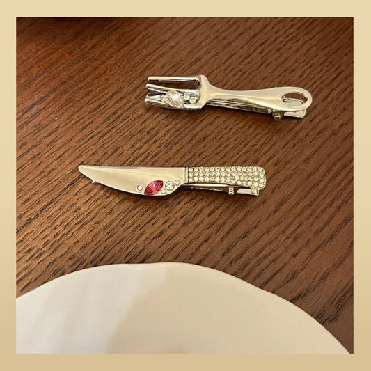 Mini Cutlery Hair Clip Set